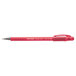A close up of a Paper Mate red ballpoint pen with a red cap.