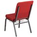 A red Flash Furniture church chair with a silver metal frame.