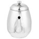 A silver Vollrath Orion stainless steel teapot with a lid.