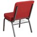 A red Flash Furniture church chair with a metal frame.