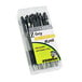 A package of 12 Zebra Z-Grip black ink ballpoint pens with clear barrels.