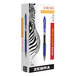 Zebra 46720 Sarasa Blue Ink with Transparent Blue Barrel 0.5mm Retractable Roller Ball Gel Pen - 12/Pack