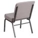 A Flash Furniture gray church chair with a silver metal frame.