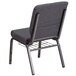 A Flash Furniture dark gray church chair with a metal frame.