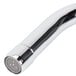 A close-up of a chrome Equip by T&S deck-mounted faucet with lever handles.