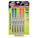Zebra 77005 Zazzle Assorted 5-Color Chisel Tip Liquid Ink Stick Highlighter - 5/Pack