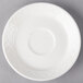 A white Villeroy & Boch porcelain saucer with a circle pattern.