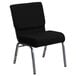 A Flash Furniture black church chair with silver vein legs.
