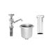 A Fisher stainless steel dipper well with cross handle and tailpiece.