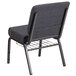A Flash Furniture dark gray church chair with a silver vein metal frame.