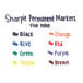 A group of Sharpie permanent markers on a white surface.