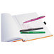 A notebook with Paper Mate Flair pens on it.