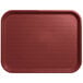 A burgundy Carlisle rectangular fast food tray.