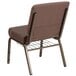 A Flash Furniture brown church chair with a gold vein metal frame.