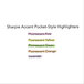 A white background with black text that reads "Sharpie Accent Pocket Style Fluorescent Yellow Highlighter"