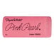 A Paper Mate pink pearl eraser with black writing on the label.
