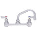 Fisher 13269 Backsplash Mounted Faucet with 8 inch Centers, 12 inch Swing Nozzle, 2.20 GPM Aerator, and Lever Handles
