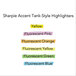 A close-up of black text highlighted in six colors using Sharpie tank style highlighters.