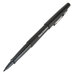 A Paper Mate black pen with a black tip and cap.