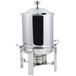 A stainless steel Bon Chef Marmite chafer with chrome accents and a hinged lid.