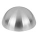 A silver stainless steel hemisphere mold.