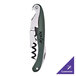 A Franmara Lisse customizable two-step waiter's corkscrew with a matte green enameled steel handle.