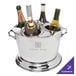 A silver container with bottles of wine in a Franmara Royal cooler.