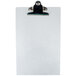 A Menu Solutions Alumitique clipboard with a metal clip.