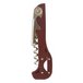 A Franmara Boomerang Waiter's Corkscrew with a brown and silver metal handle with a circular corkscrew.