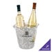 A Franmara acrylic wine cooler filled with ice and two bottles of wine.