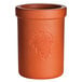 A brown Franmara terra cotta bottle cooler with a grape design.