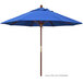 California Umbrella MARE 908 OLEFIN Grove 9' Round Push Lift Umbrella with 1 1/2 inch Hardwood Pole - Olefin Canopy