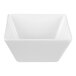 A white medium square melamine bowl with a 1.5 quart capacity.