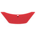 A red silicone handle cover with a hole in it.