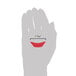 A hand using a red Lodge silicone pot handle holder.