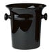 A black Franmara acrylic wine cooler bucket with handles.