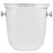 A white Vollrath wine bucket with silver handles.