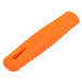 An orange silicone handle holder with a spiral design.