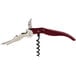 A Pullparrot waiter's corkscrew with a red handle and silver blade.
