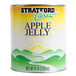 A #10 can of Stratford Farms apple jelly with a label.