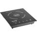 An Avantco black square induction cooker with buttons and a circle on top.