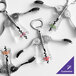 A set of customizable wing corkscrews with translucent clear bodies and metal handles.