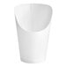 A white rectangular Choice paper scoop cup with a curved top.