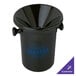 A black Franmara acrylic wine tasting spittoon with blue customizable text.