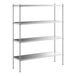 A Regency stainless steel wire shelving kit with four solid shelves.