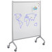 A Safco Rumba whiteboard with a map drawn on it.