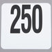A white square with black numbers 201 to 250.