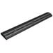 A long black metal rectangular beam with holes.