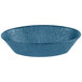 A blue polyethylene oval basket.