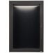 An Aarco bronze anodized aluminum cabinet with a black door and a light on it.